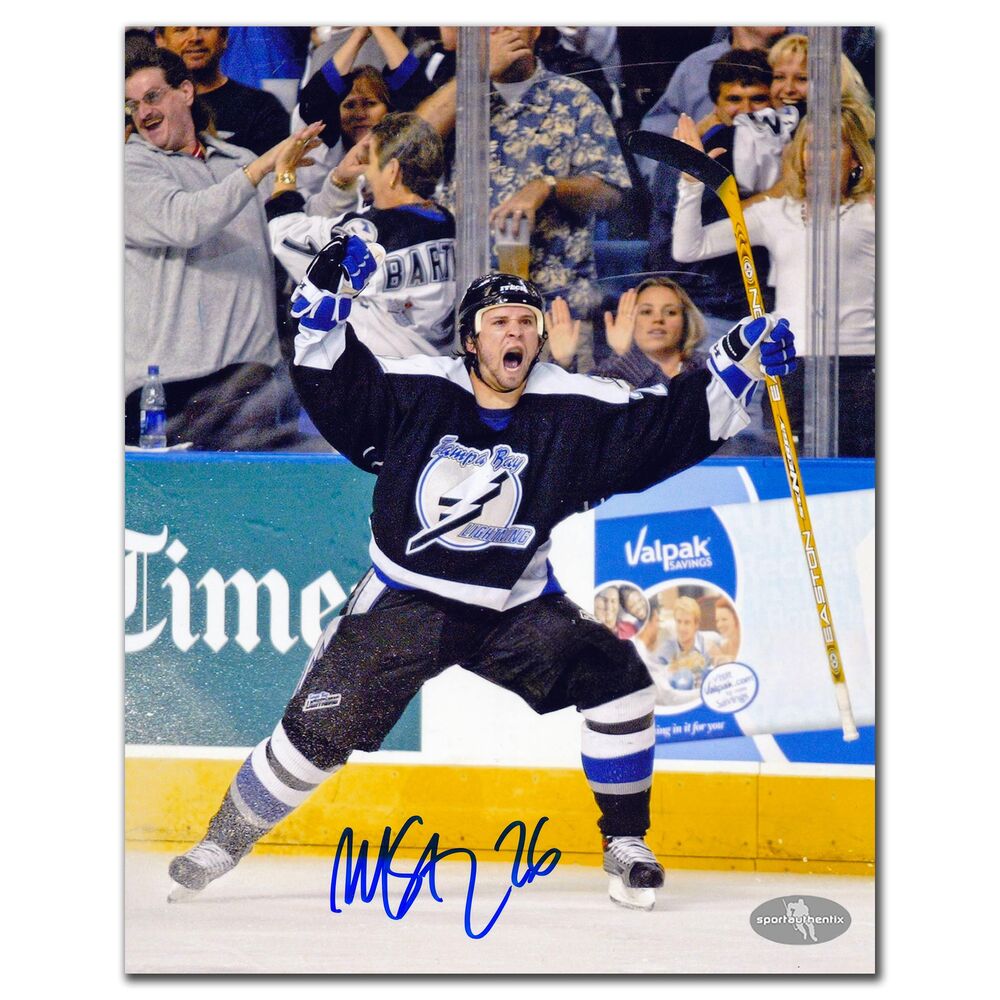 Martin St. Louis Tampa Bay Lightning Triple Overtime Goal Autographed 8x10