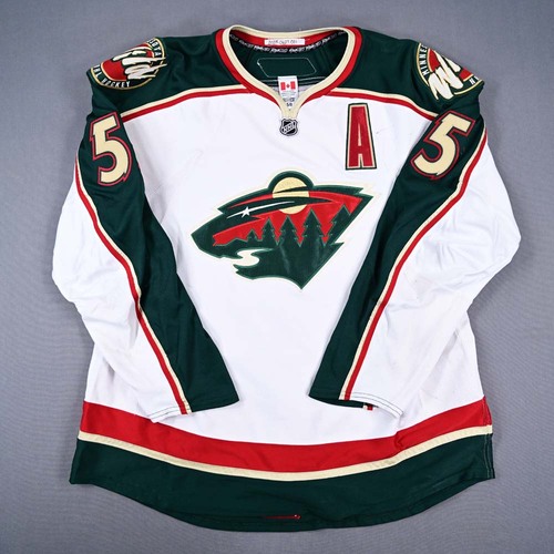 Image of Schultz, Nick - Minnesota Wild - Game-Worn White Set 1 w/A Jersey - 2007-08 NHL Season