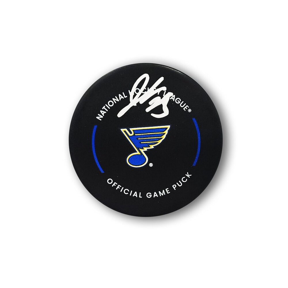 Jordan Kyrou Autographed St. Louis Blues Official Hockey Puck