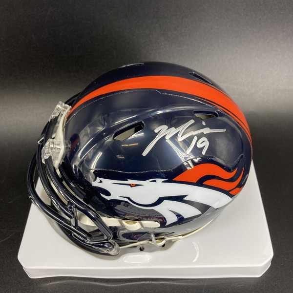 NFL - Broncos Denzel Mims Signed Mini Helmet