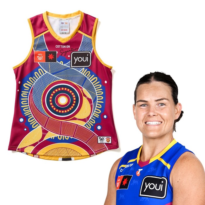 Photo of Sophie Conway #12 2025 Brisbane Lions AFLW Indigenous Match-Worn Guernsey