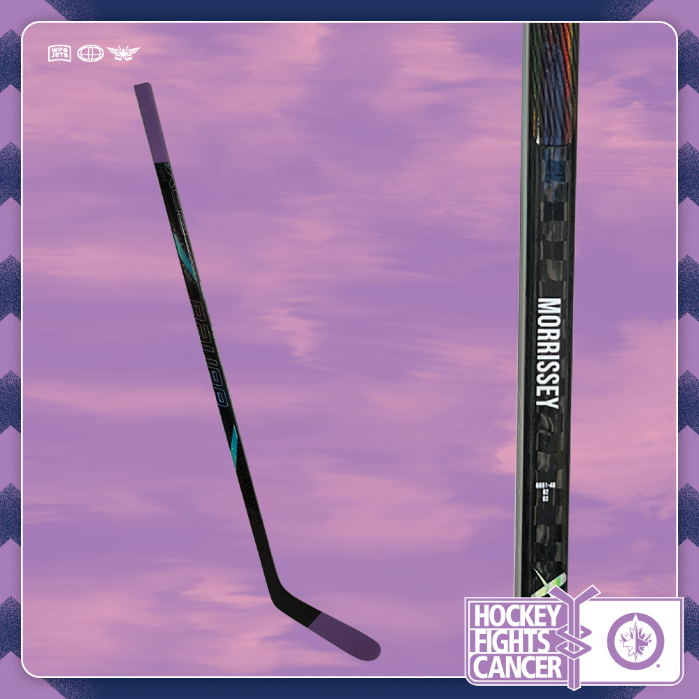 Josh Morrissey Warmup Used Hockey Fights Cancer Stick