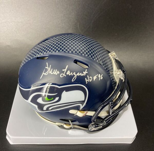 HOF - Seahawks Steve Largent Signed Mini Helmet