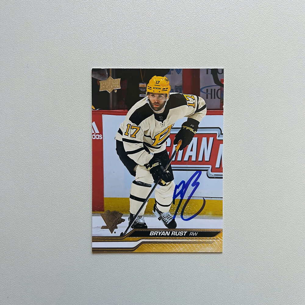2023-24 UD Upper Deck #139 BRYAN RUST Autographed Card - Pittsburgh Penguins