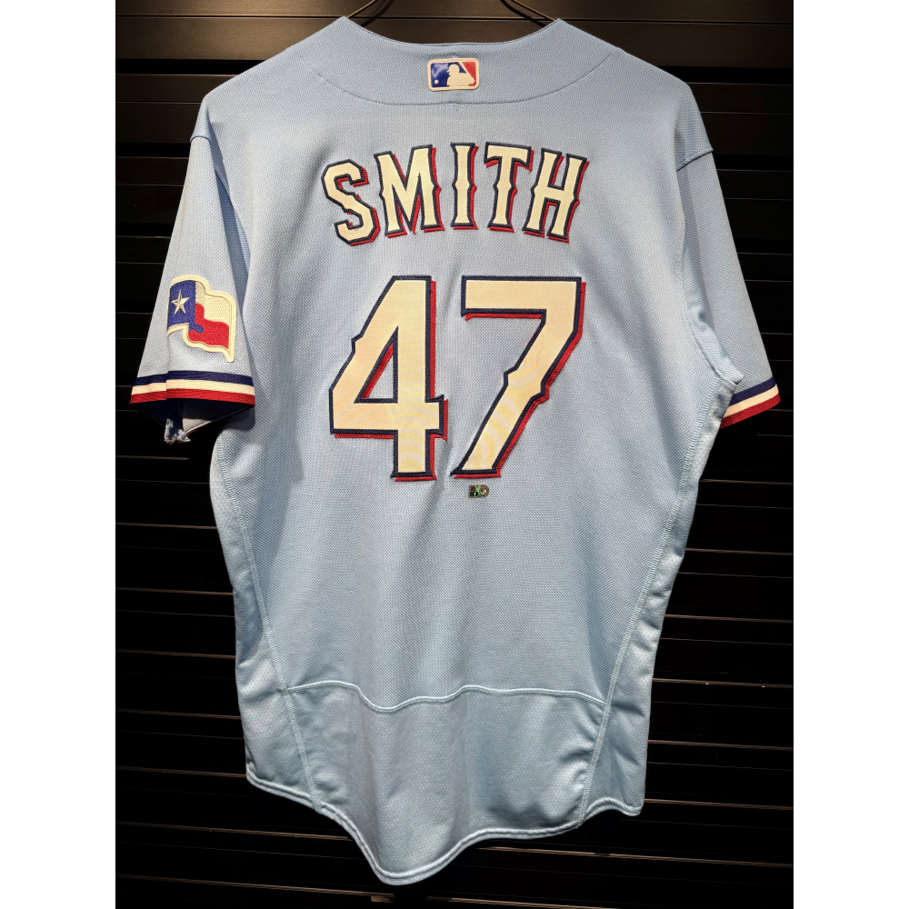 Josh Smith #47 Texas Rangers Game-Used 2023 Light Blue