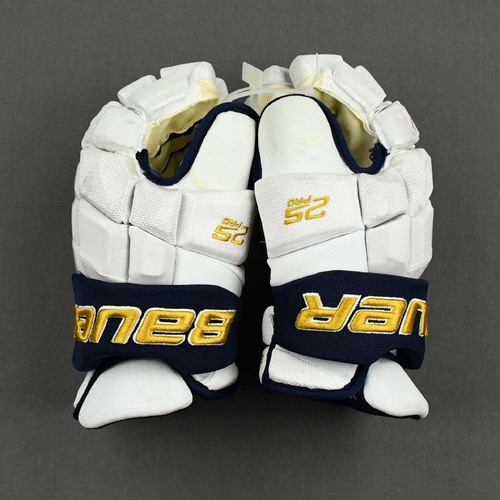 Image of Eichel, Jack<br>White, 50th Anniversary Style Bauer Supreme 2S Pro Gloves - Photo-Matched to 4 Games<br>Buffalo Sabres<br>2019-20<br>#9