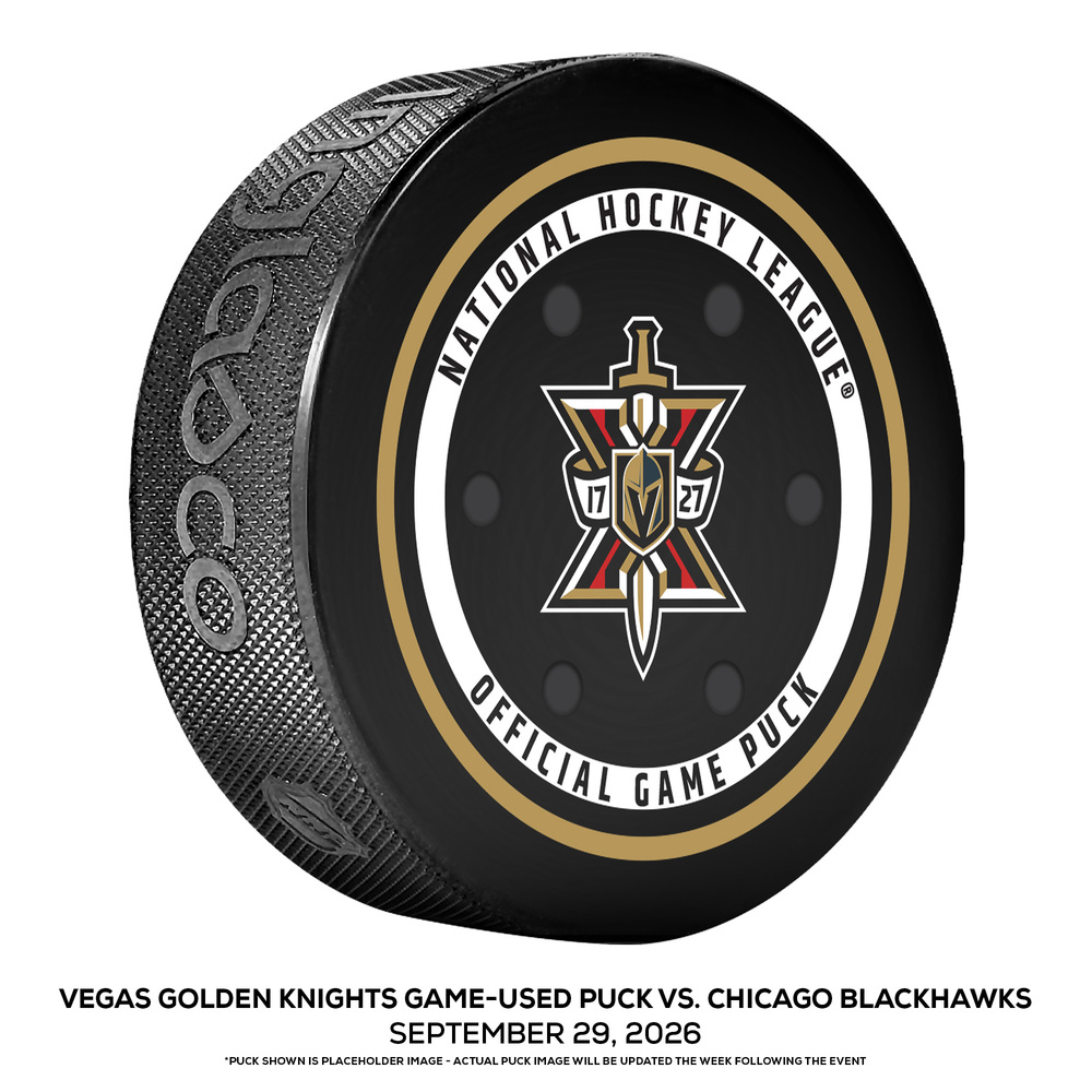 Vegas Golden Knights Game-Used Puck vs. Chicago Blackhawks on September 29, 2026