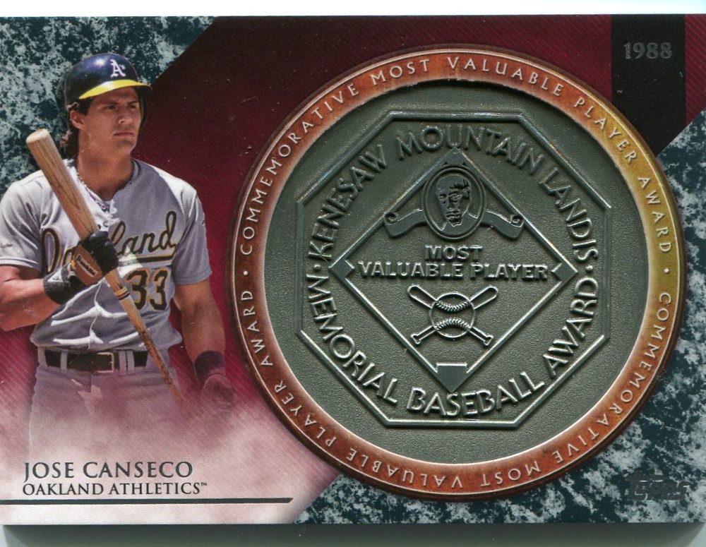 2017 Topps Update MVP Award Relics #MVPRJC Jose Canseco