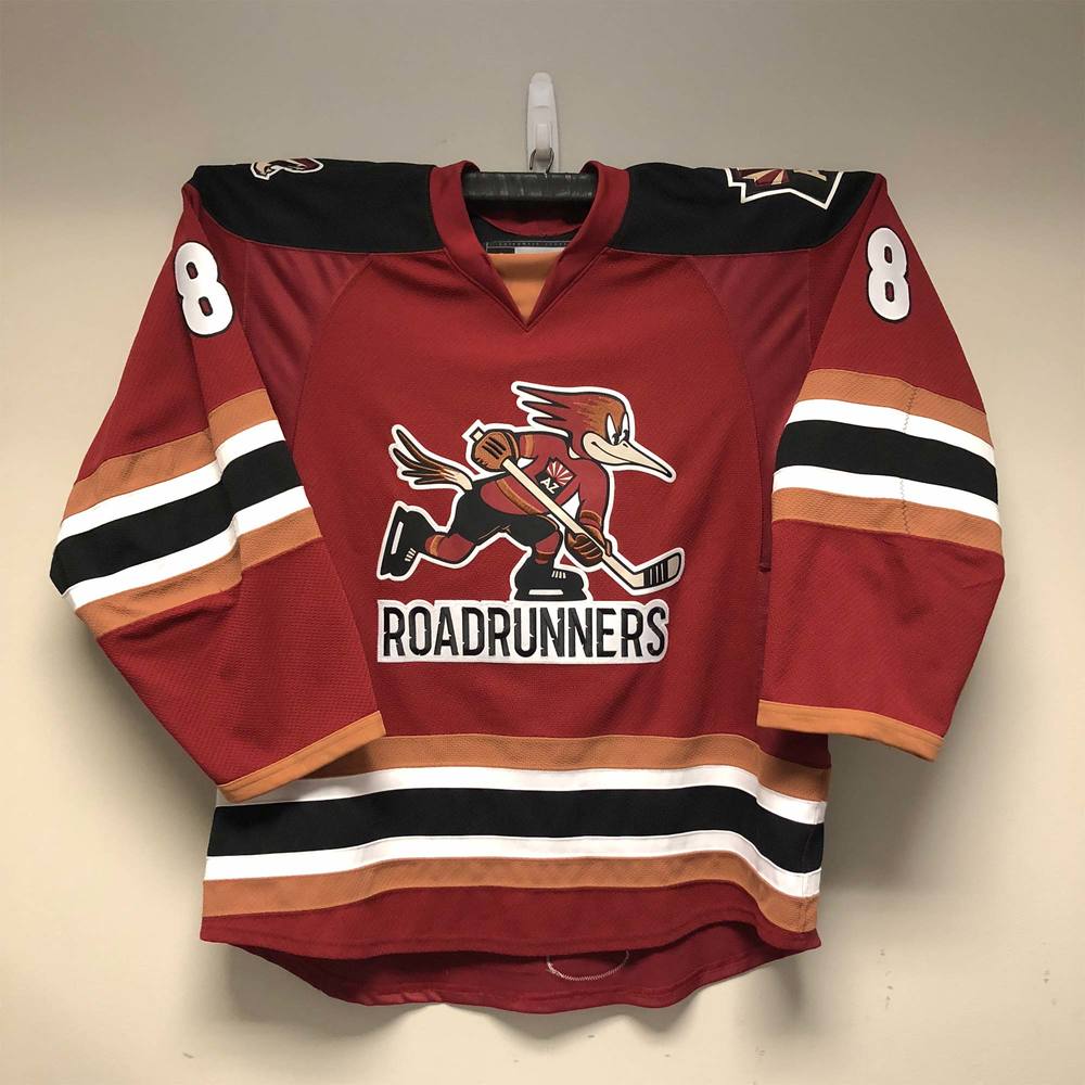 AHL Authentic Tucson Roadrunners Jersey Worn and Signed by 8 Kevin