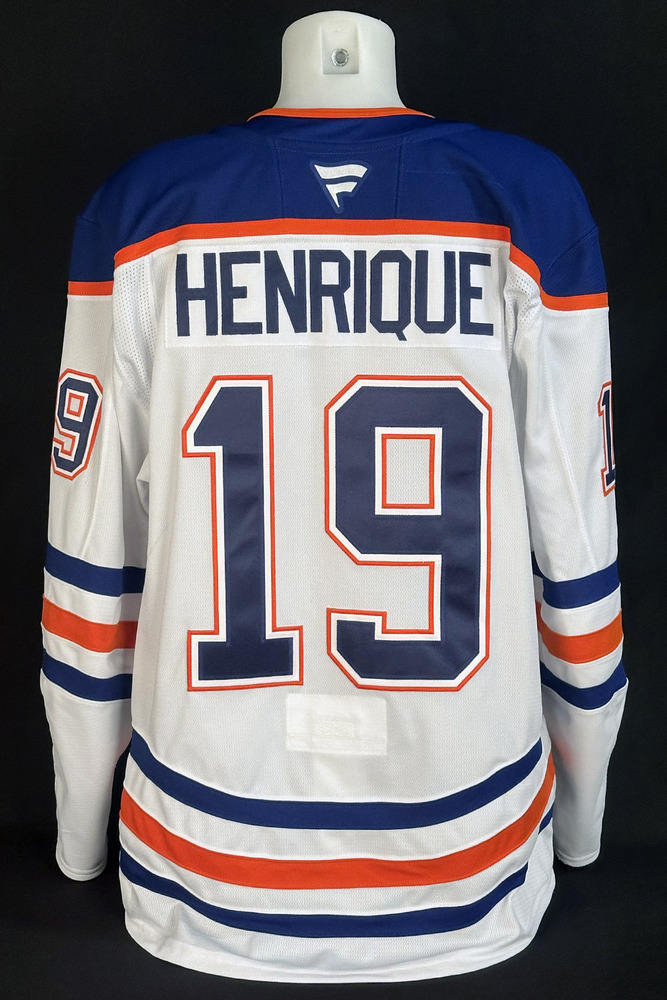 Adam Henrique #19 - 2025 Stanley Cup Final Edmonton Oilers Game-Worn White Set #1 Jersey - Worn For Game #3 vs Florida Panthers