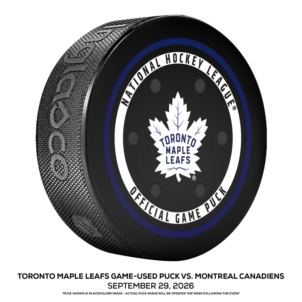Toronto Maple Leafs Game-Used Puck vs. Montreal Canadiens on September 29, 2026