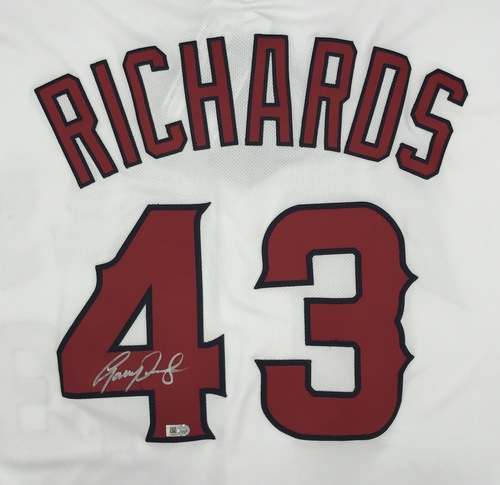 Photo of Garrett Richards Autographed White Angels Jersey