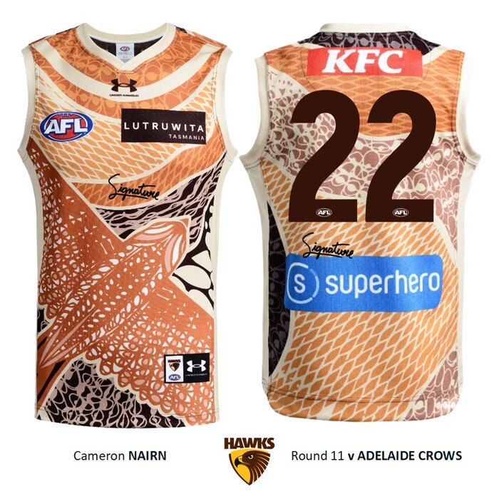 Photo of Cameron Nairn #22 Hawthorn 2026 Indigenous Guernsey