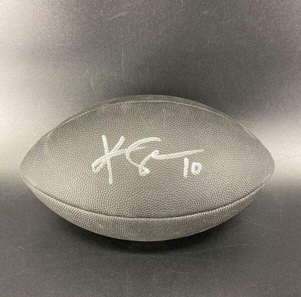 Bills - Khalil Shakir Signed Black Football With Metallic Bills Logo