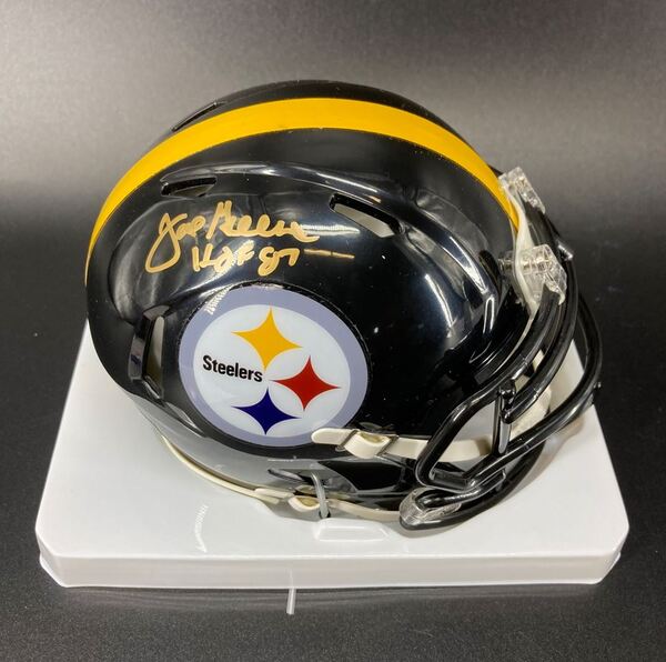 HOF - Steelers Joe Greene Signed Mini Helmet with "HOF 87" Ins...