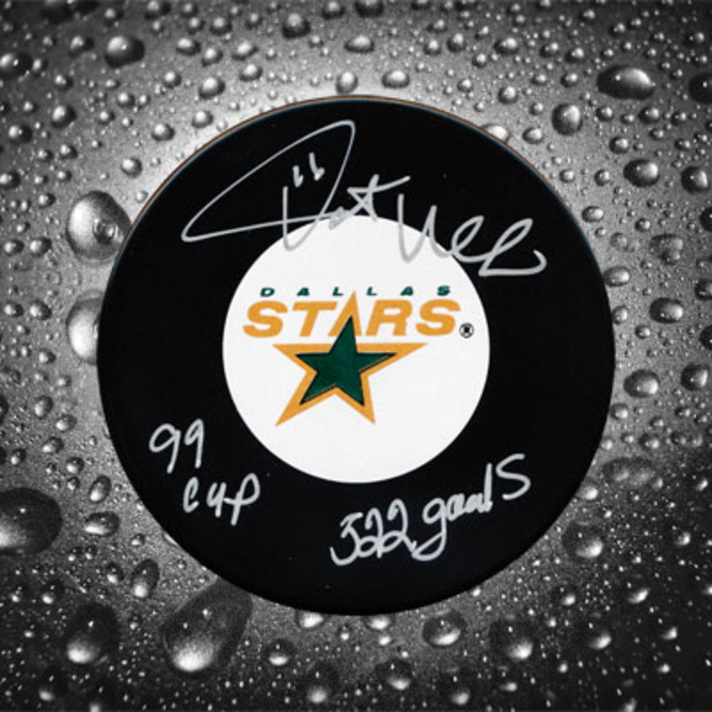 Pat Verbeek Dallas Stars Autographed Puck w/ 99 Cup & 522 Goals Inscription