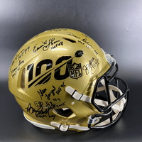 NFL - Multi Signed Gold 100th Season Authentic Speed Helmet With Over 15...