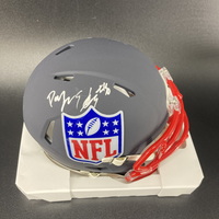 NFL - Steelers Sevarian Daijun Edwards Signed Blue Shield Mini Helmet