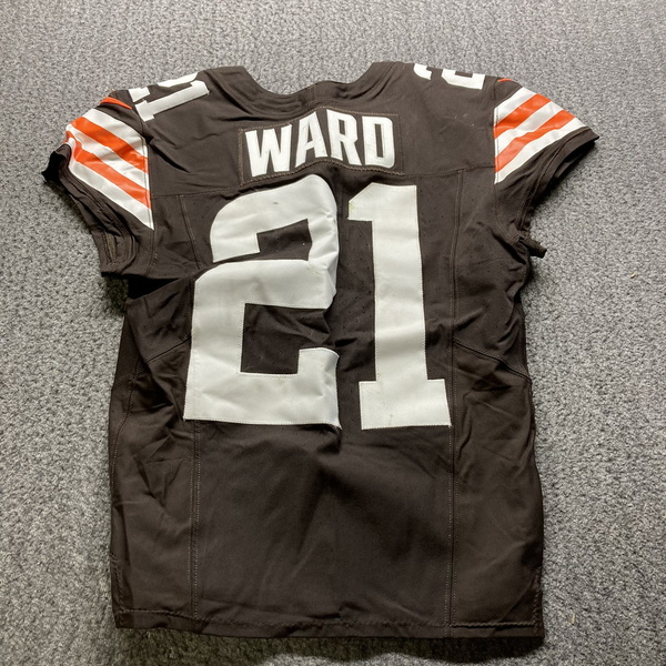 Crucial Catch - Browns Denzel Ward Game Worn Jersey (10/01/23) Size 38 W...