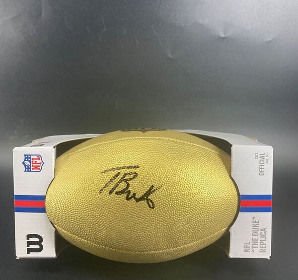 NFL - Cowboys Tyler Booker Signed Gold Composite Football