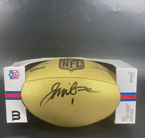 NFL - Seahawks Jalen Milroe Signed Gold Composite Football