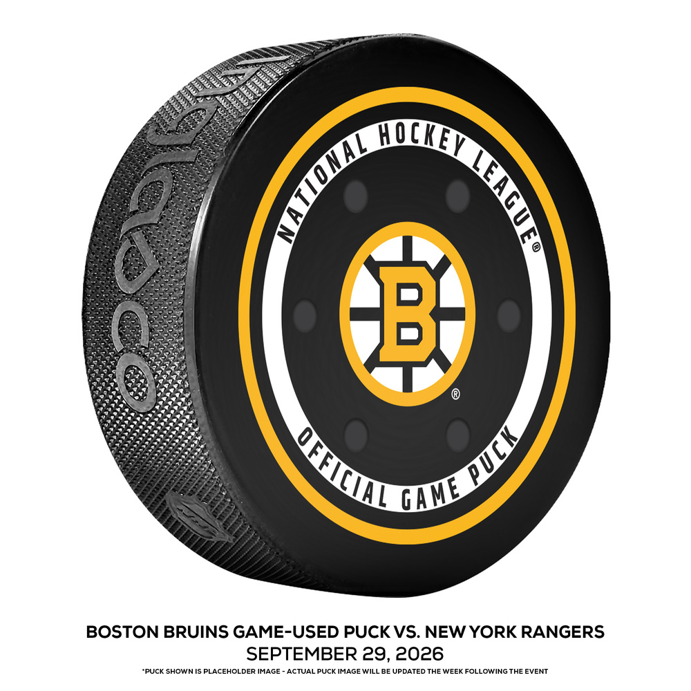Boston Bruins Game-Used Puck vs. New York Rangers on September 29, 2026