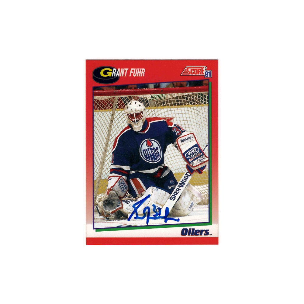 Grant Fuhr Autographed Edmonton Oilers Score #114 Hockey Card