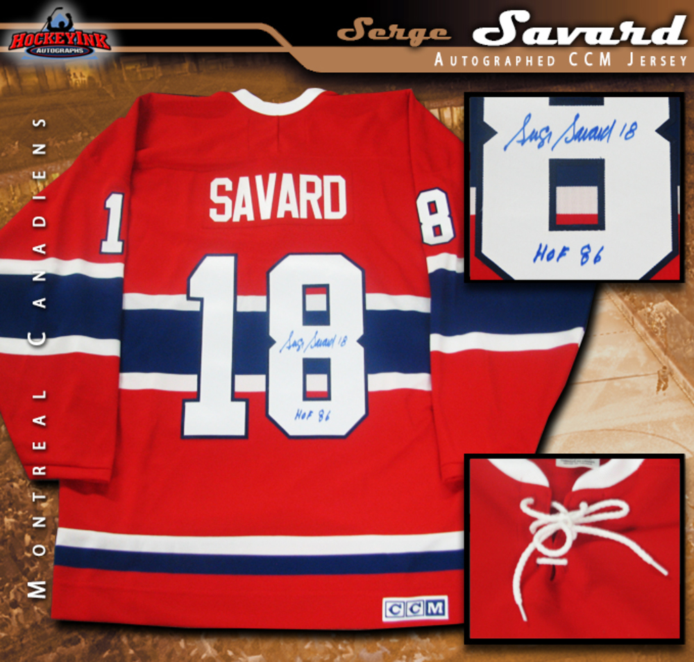 SERGE SAVARD Signed Montreal Canadiens Red CCM Vintage Jersey