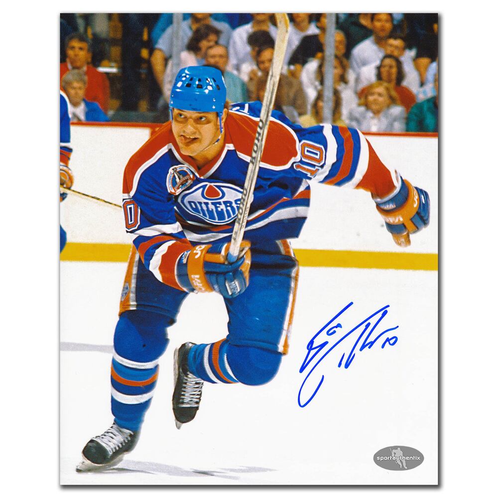 Esa Tikkanen Edmonton Oilers Rush Autographed 8x10