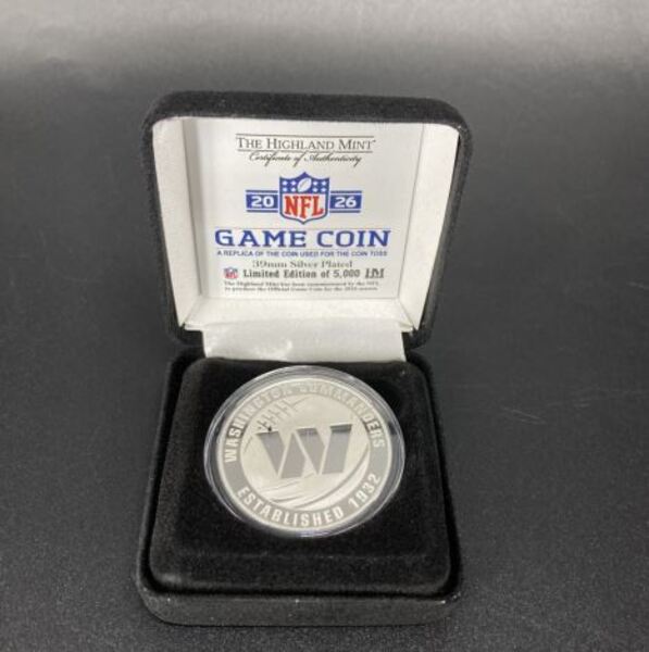 Commanders Silver Plated Flip Coin 