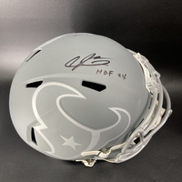 HOF - Texans Andre Johnson Signed Replica Slate Speed Helmet with HOF 24...