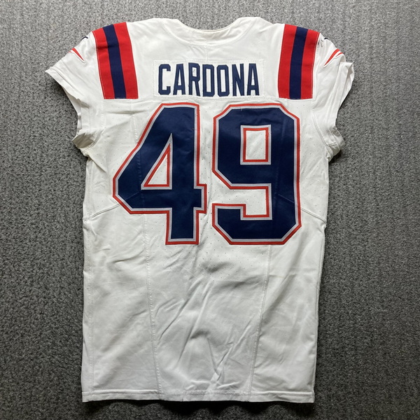 London Games - Patriots Joe Cardona Game Worn Jersey (10/20/2024) With C...