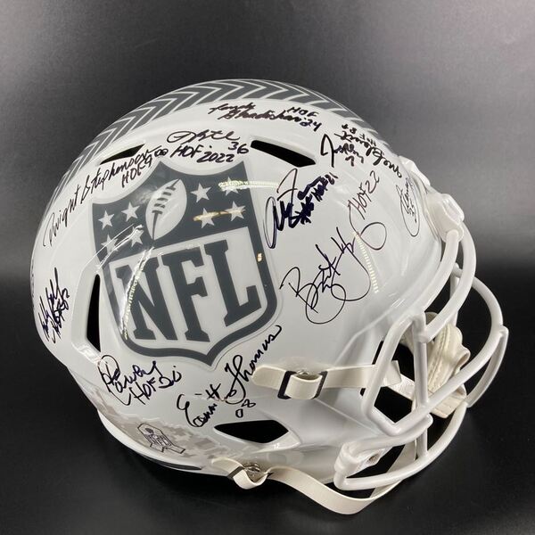 HOF - Multi Sign NFL Shield STS Helmet Signed By Over 20 Players Includi...
