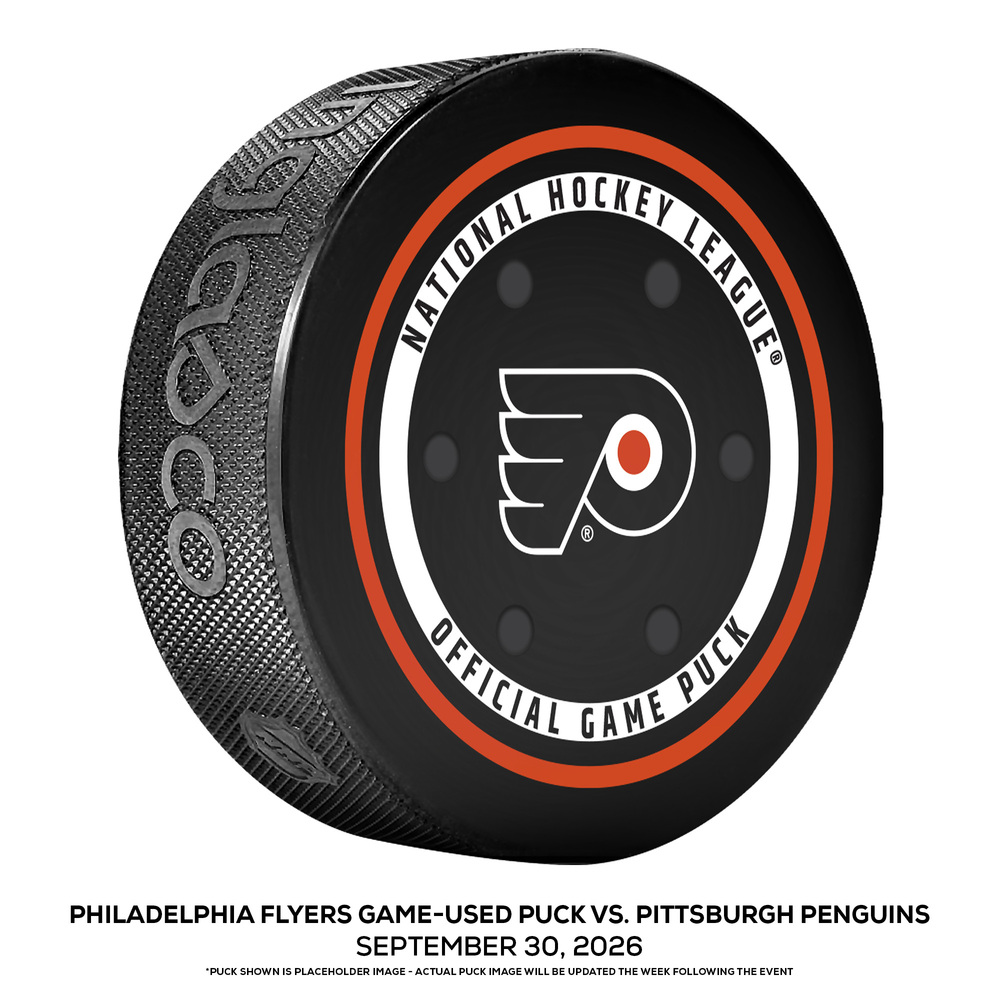 Philadelphia Flyers Game-Used Puck vs. Pittsburgh Penguins on September 30, 2026