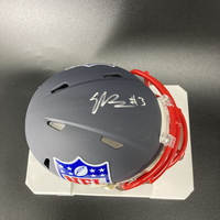 NFL - Fresno State Erik Brooks Signed Blue Shield Mini Helmet