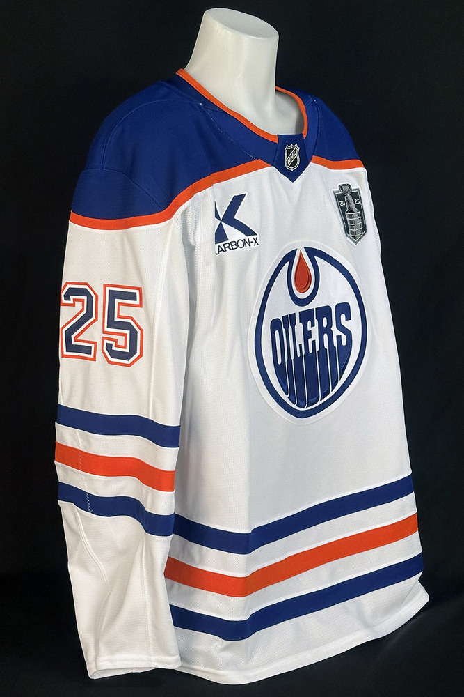 Darnell Nurse #25 - 2025 Stanley Cup Final Edmonton Oilers Game-Worn White Set #1 Jersey - Worn For Game #3 vs Florida Panthers