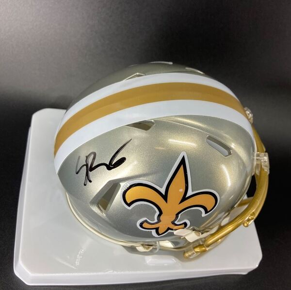NFL - Saints Spencer Rattler Signed Flash Mini Helmet