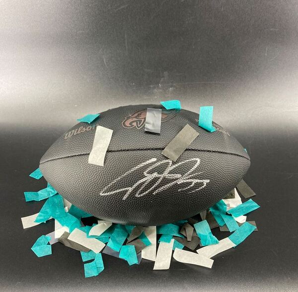 NFL - Eagles Cooper DeJean Signed Black Composite Football With Eagles L...