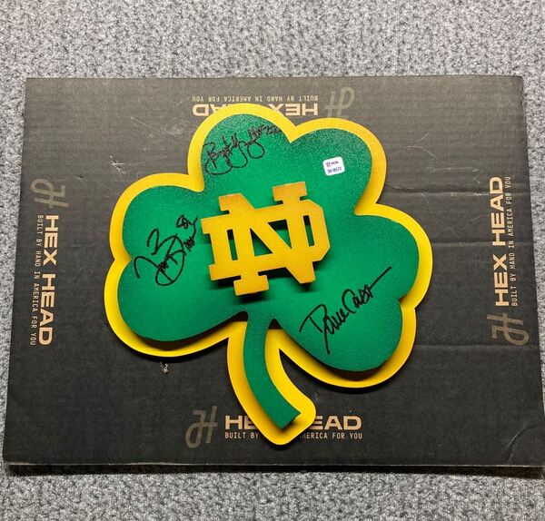 HOF - Notre Dame 3D Metal Wall Art Signed By Tim Brown, Bryant Young, An...