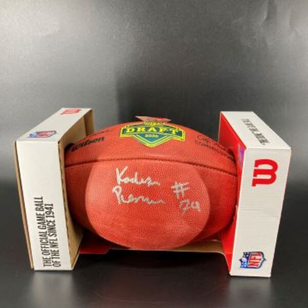 NFL - Dolphins Kadyn Proctor Signed Authentic Football with Draft Logo