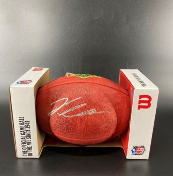 NFL - Cardinals Jeremiyah Love Signed Authentic Football with Draft Logo