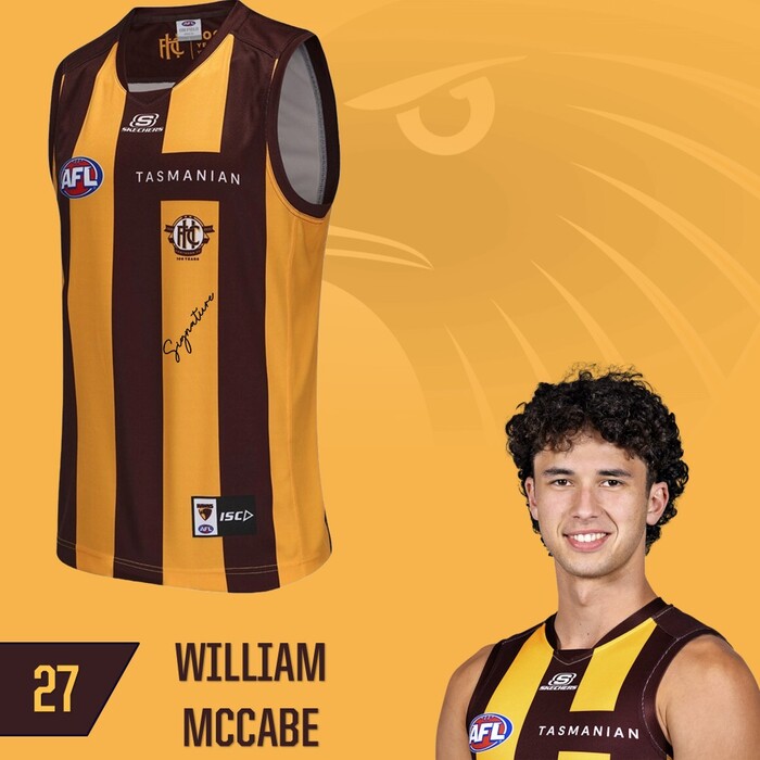 Photo of William McCabe #27 Hawthorn 2025 Home Guernsey