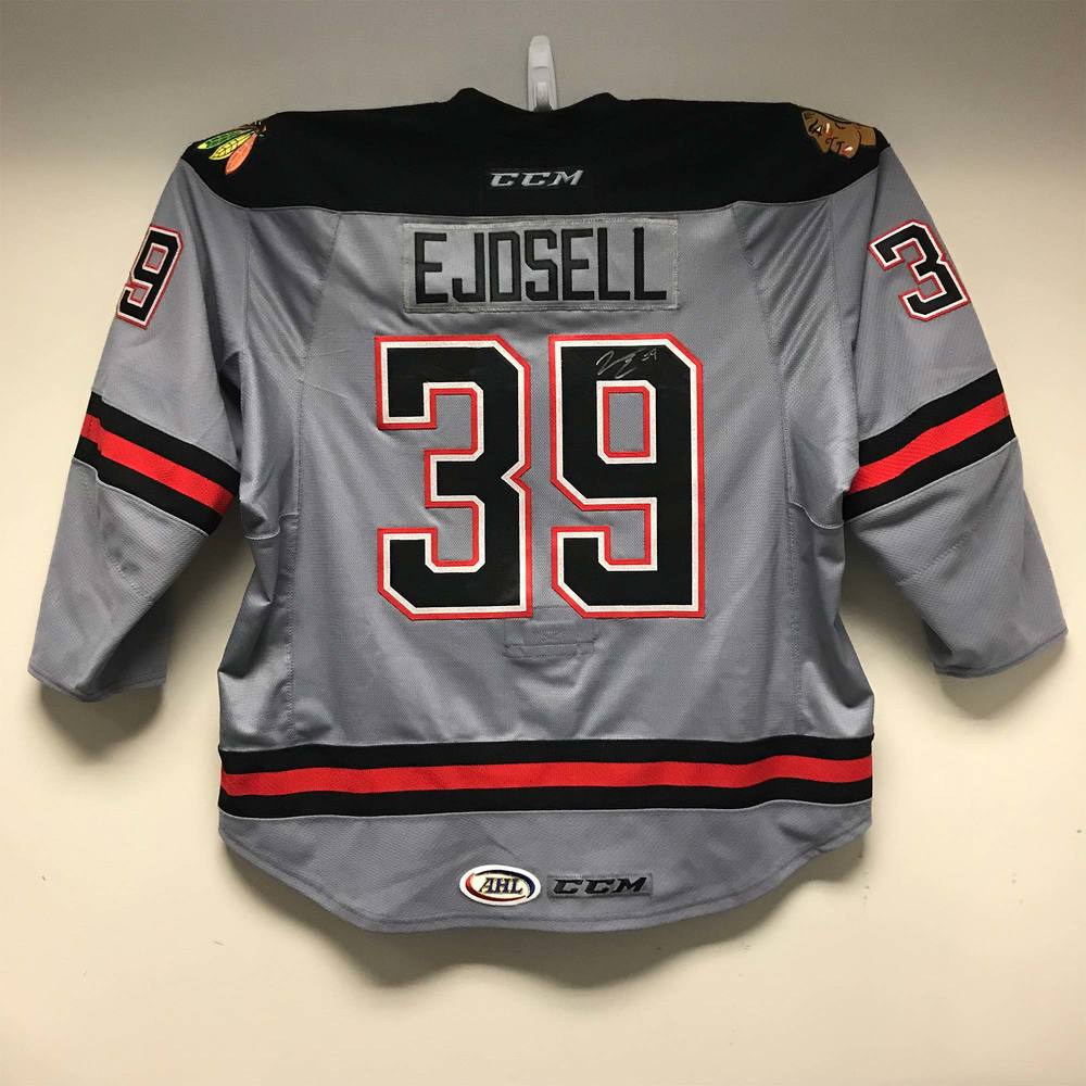 AHL Authentic Rockford IceHogs Third Jersey worn and signed by 39