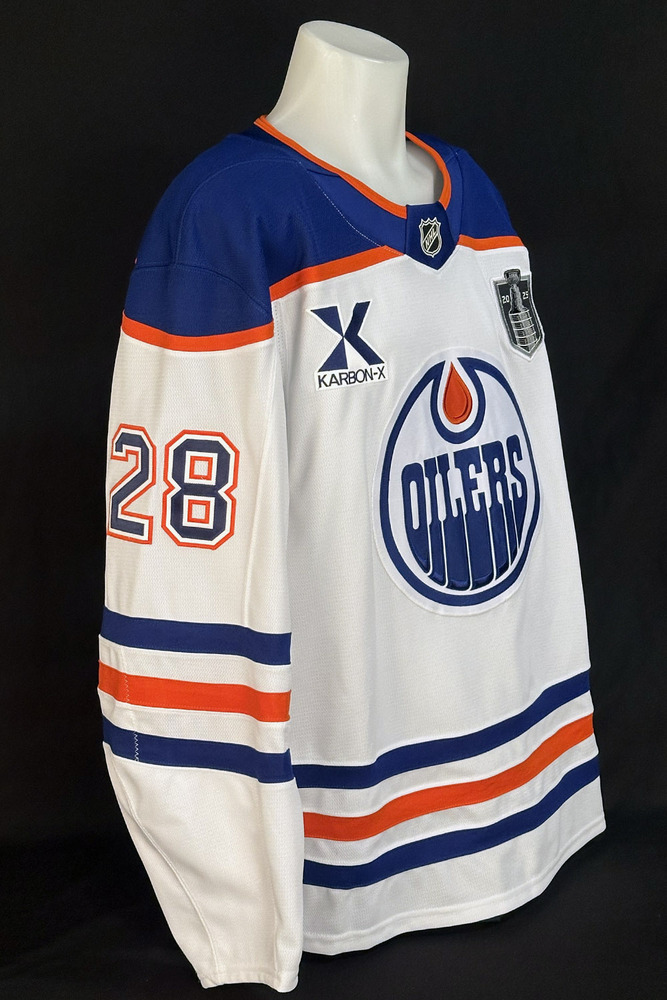 Connor Brown #28 - 2025 Stanley Cup Final Edmonton Oilers Game-Worn White Set #1 Jersey - Worn For Game #3 vs Florida Panthers