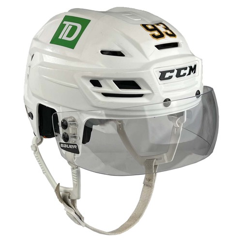 Photo of 25-26 Game-Used White Bauer Hockey Helmet - Fraser Minten 