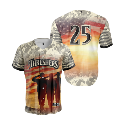 Military Night Jersey Autographed by Outfielder, #12 Dante Nori Size 48