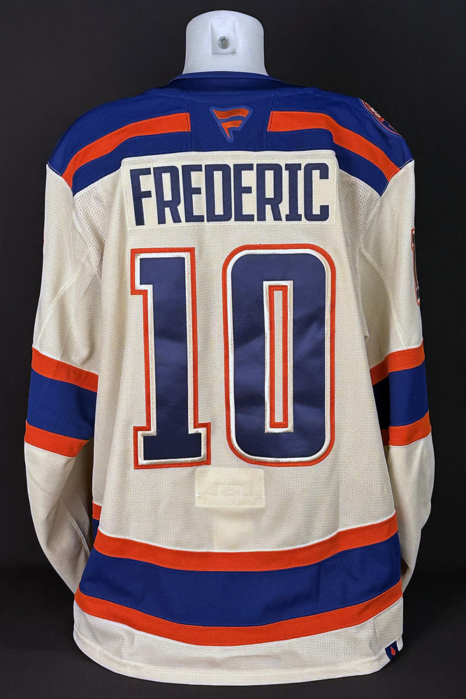 #10 Trent Frederic - 2025-26 Edmonton Oilers Alternate Set #1 Game Worn Jersey - Worn For 2 Games - Oct 28th vs Utah & Dec 4th vs Seattle