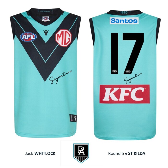 Photo of Jack Whitlock #17 Port Adelaide 2026 Gather Round Guernsey