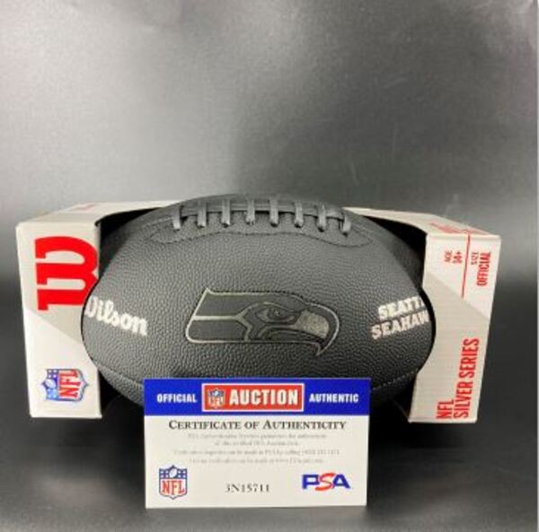 NFL - Seahawks Elijah Arroyo Signed Black Composite Silver Series Football