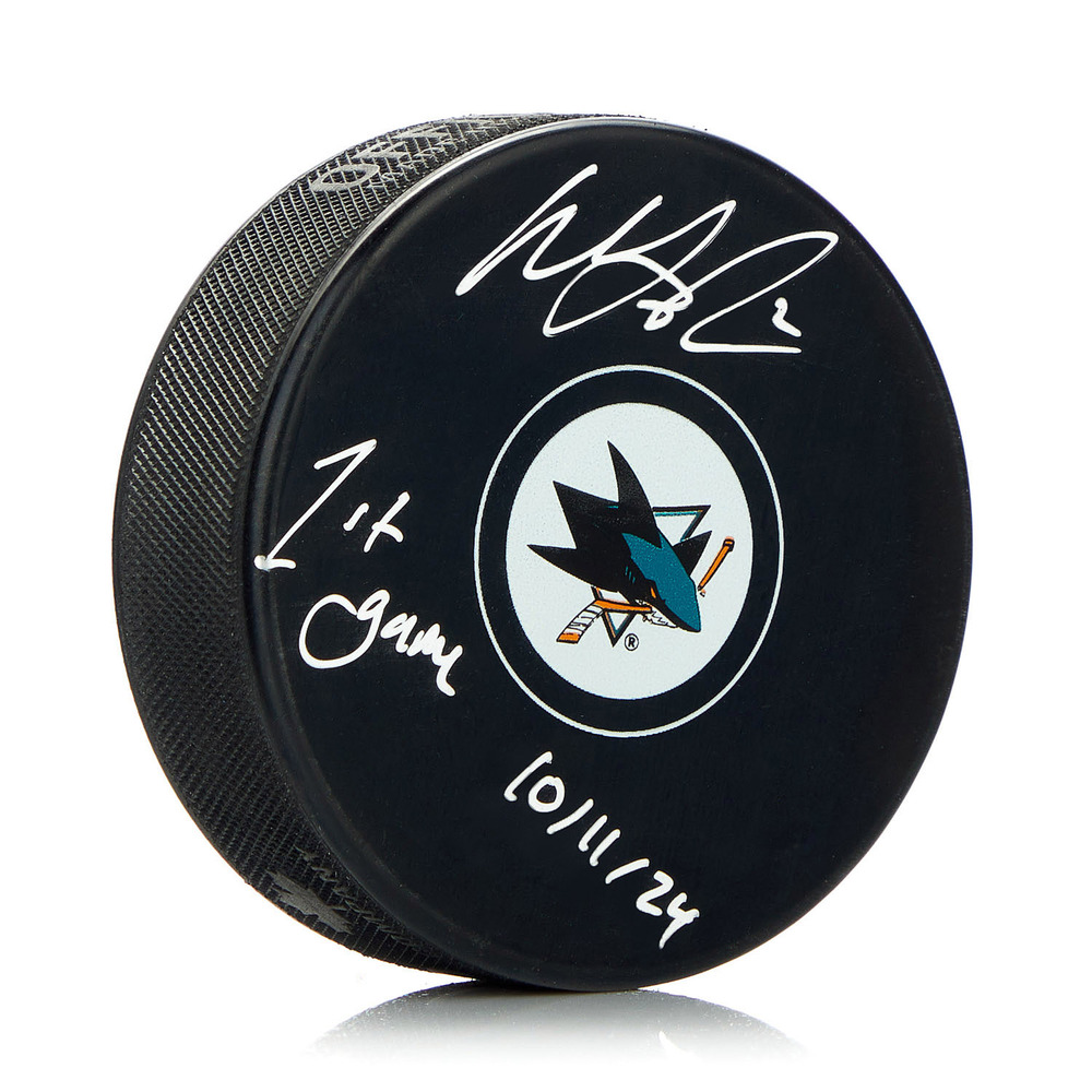 Will Smith San Jose Sharks Signed & Dated 1st NHL Game Puck